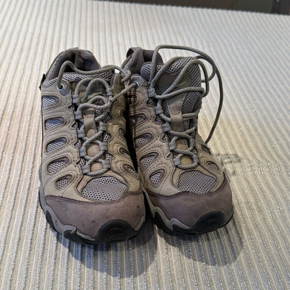 Oboz Bridger Low Waterproof Hiking Shoes Leather B-Dry Drizzle women’s size 8